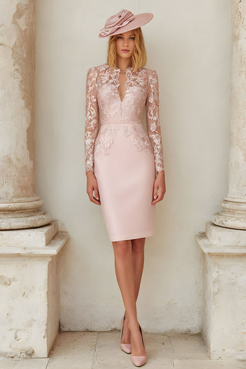 Dentelle Blush Robe Satin Stretch Satin Mère de la Mariée